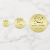 Elegant Luxe Goud  bruiloft Confetti (Achterkanten)