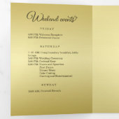Elegant Luxe Goud bruiloft Drieluik Programma (Binnenzijde eerst)
