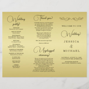 Elegant Luxe Goud bruiloft Flyer