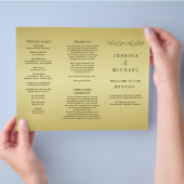 Elegant Luxe Goud  bruiloft Flyer (Hand)
