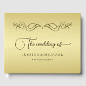 Elegant Luxe Goud  bruiloft Gastenboek (Voorkant)