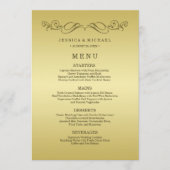 Elegant Luxe Goud bruiloft Menu (Voorkant)