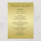 Elegant Luxe Goud bruiloft Menu (Voorkant)
