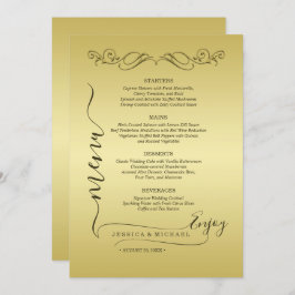 Elegant Luxe Goud bruiloft Menu