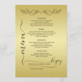 Elegant Luxe Goud bruiloft Menu (Voorkant)