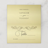 Elegant Luxe Goud  bruiloft Plaatskaartje (Buitenkant ongevouwen)