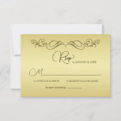 Elegant Luxe Goud  bruiloft RSVP Kaartje (Voorkant)