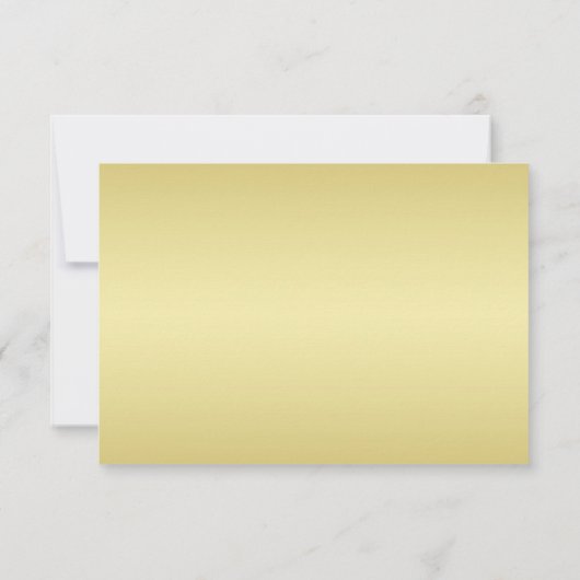 Elegant Luxe Goud  bruiloft RSVP Kaartje (Achterkant)