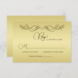 Elegant Luxe Goud bruiloft RSVP Kaartje