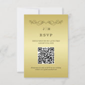 Elegant Luxe Goud  bruiloft RSVP Kaartje (Voorkant)