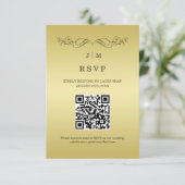 Elegant Luxe Goud bruiloft RSVP Kaartje (Staand voorkant)
