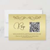 Elegant Luxe Goud  bruiloft RSVP Kaartje (Voorkant)