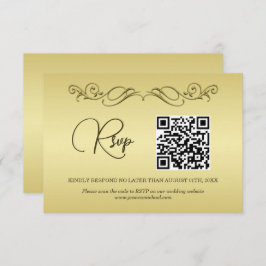 Elegant Luxe Goud bruiloft RSVP Kaartje