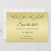 Elegant Luxe Goud bruiloft Save The Date (Voorkant)