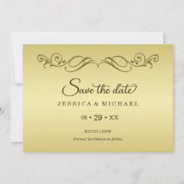 Elegant Luxe Goud bruiloft Save The Date