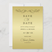 Elegant Luxe Goud bruiloft Save The Date (Voorkant)