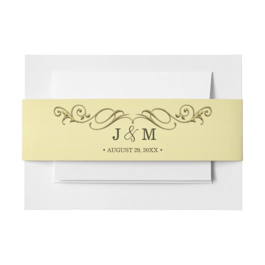 Elegant Luxe Goud  bruiloft Uitnodigingen Wikkel (Voorkant Voorbeeld)