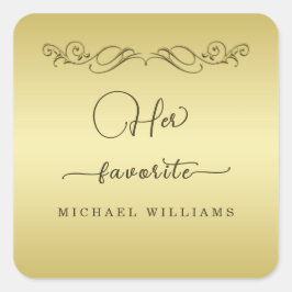 Elegant Luxe Goud bruiloft Vierkante Sticker