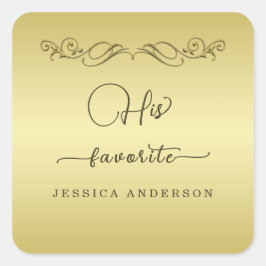 Elegant Luxe Goud bruiloft Vierkante Sticker