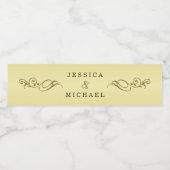 Elegant Luxe Goud bruiloft Waterfles Etiket (Enkel label)
