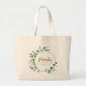 Elegant luxe goud en greenery Bridal party Grote Tote Bag (Voorkant)