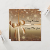 Elegant, luxe, goud, glanzend, vakantie kaart (Voorkant / Achterkant in situ)