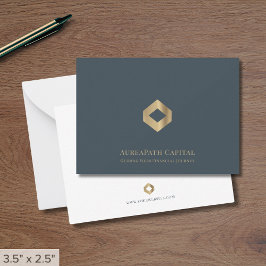 Elegant Luxe Goud Logo Notitiekaartje