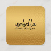 Elegant luxe goud modern vierkant minimalistisch z vierkante visitekaartje (Voorkant)