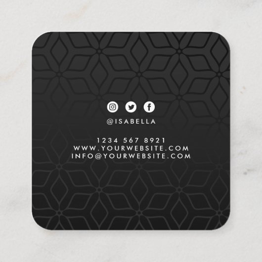 Elegant luxe goud modern vierkant minimalistisch z vierkante visitekaartje (Achterkant)
