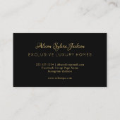 Elegant luxe goud zwart kalligrafie script visitekaartje (Achterkant)