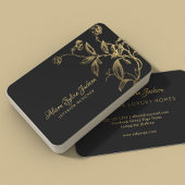 Elegant luxe goud zwart kalligrafie script visitekaartje
