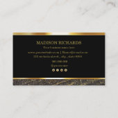 Elegant Luxe Goud Zwart Visitekaartje (Achterkant)