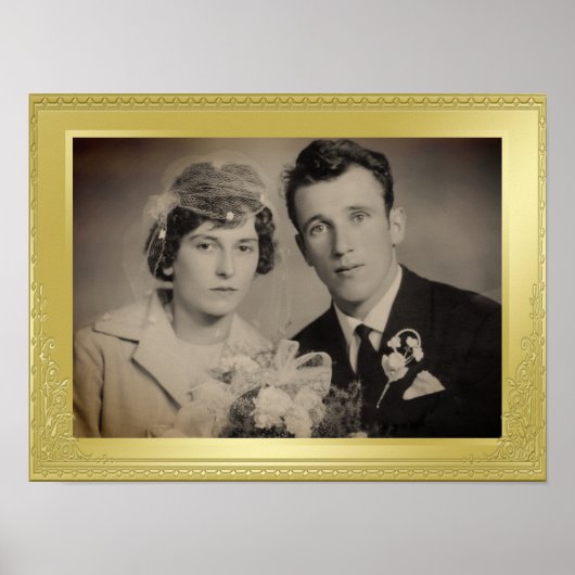 Elegant luxe gouden grens lijst aangepaste foto poster (Voorkant)