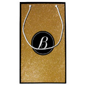 Elegant luxe goudglitter-monogram cadeau klein cadeauzakje (Achterkant)