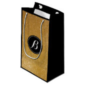 Elegant luxe goudglitter-monogram cadeau klein cadeauzakje (Voorkant Gekanteld)