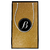 Elegant luxe goudglitter-monogram cadeau klein cadeauzakje (Voorkant)
