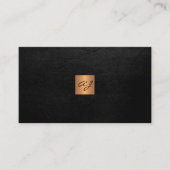 Elegant luxe goudzwart monogram QR-code Visitekaartje (Voorkant)
