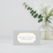 Elegant Luxe Grey Event Stylist Visitekaartje (Staand voorkant)