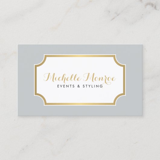 Elegant Luxe Grey Event Stylist Visitekaartje (Voorkant)