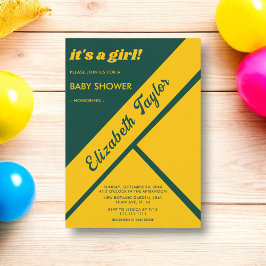 Elegant luxe groen en goud delicaat Baby shower Kaart