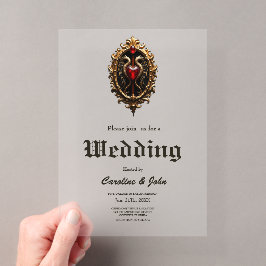 Elegant luxe hart embleem. acryl uitnodigingen
