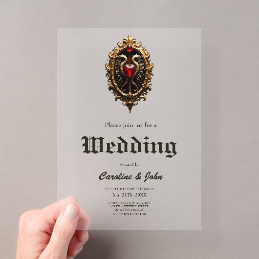 Elegant luxe hart embleem. acryl uitnodigingen (Insitu (Draagbaar))