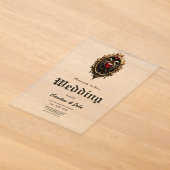 Elegant luxe hart embleem. acryl uitnodigingen (Laagn)