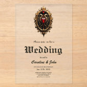 Elegant luxe hart embleem. acryl uitnodigingen (Voorkant)