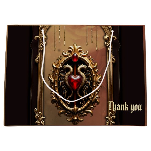 Elegant luxe hart embleem. groot cadeauzakje (Voorkant)