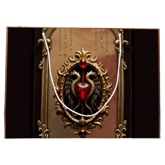 Elegant luxe hart embleem. groot cadeauzakje (Achterkant)