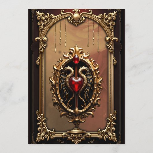 Elegant luxe hart embleem. menu (Achterkant)