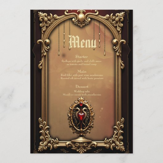 Elegant luxe hart embleem. menu (Voorkant)