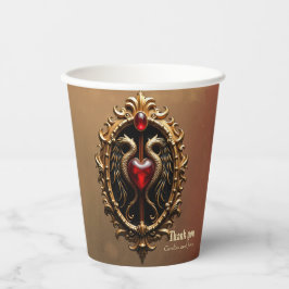 Elegant luxe hart embleem. papieren bekers