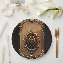 Elegant luxe hart embleem. papieren bordje
